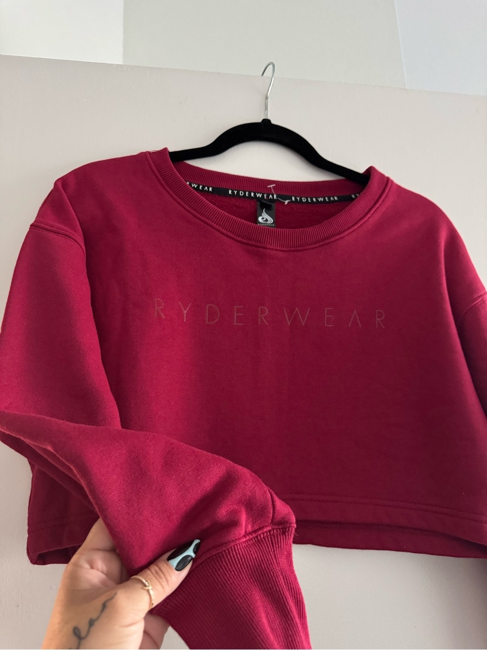 Ryderwear Cropped Crew Sweatshirt - Deep Berry